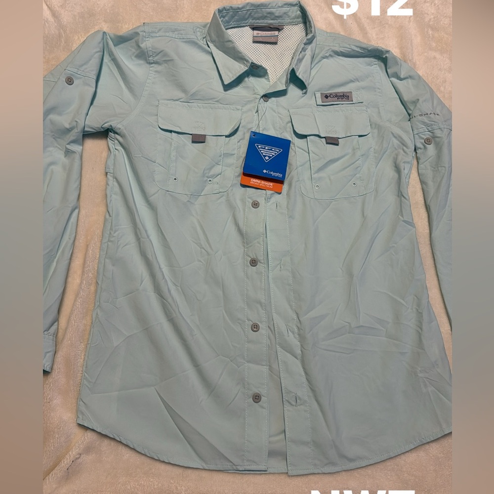 Columbia Blue Casual Button Down Shirt